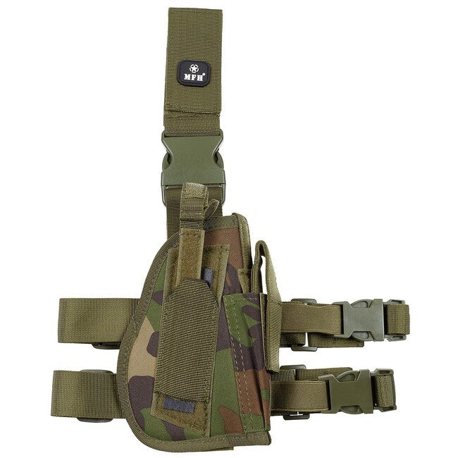 MFH Toc pentru pistol pe coapsa dreapta, woodland
