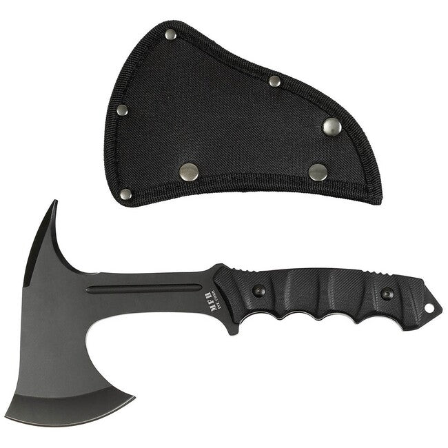 MFH Tomahawk "Comox" cuțit, negru, mâner G10, teacă