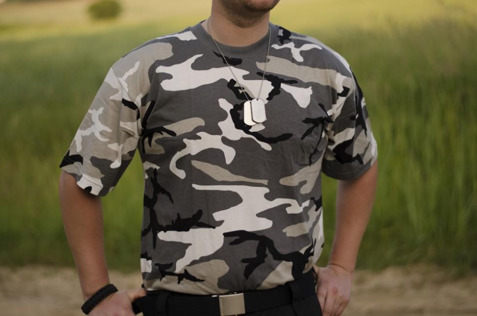 MFH Metro Urban tricou de camuflaj 160g/m2, negru-alb