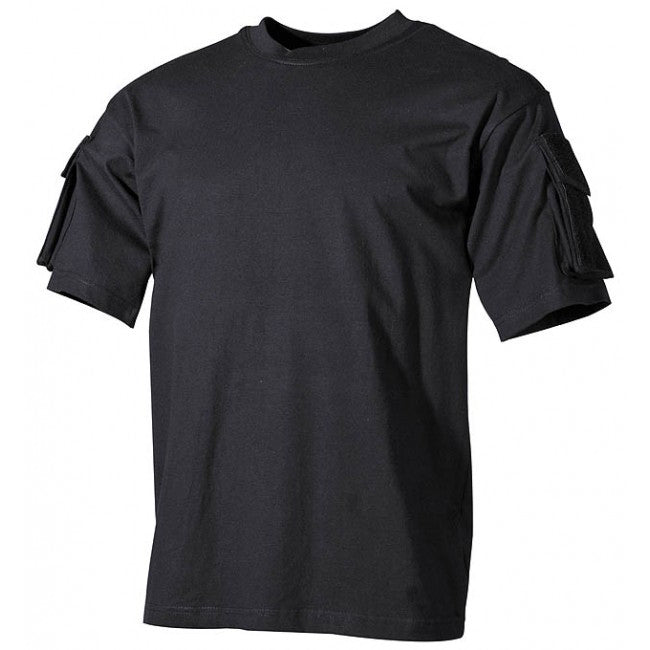 MFH tricou US cu buzunare velcro pe mâneci, negru