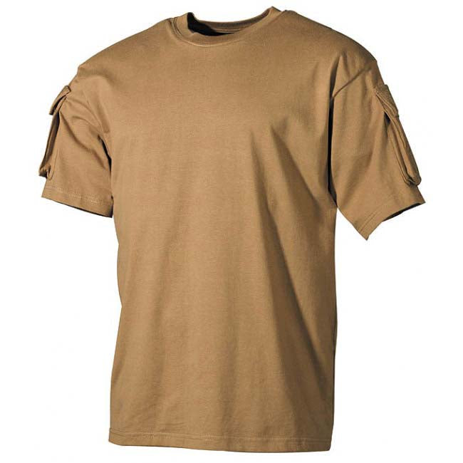 MFH tricou cu buzunare velcro pe mâneci US Coyote