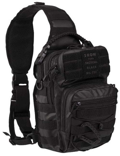 Mil-Tec Tactical rucsac cu o singură chingă, negru, 10L