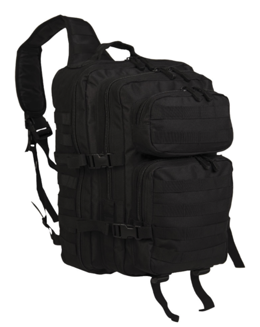 Mil-Tec Assault large rucsac cu o singură bretea, negru 29L