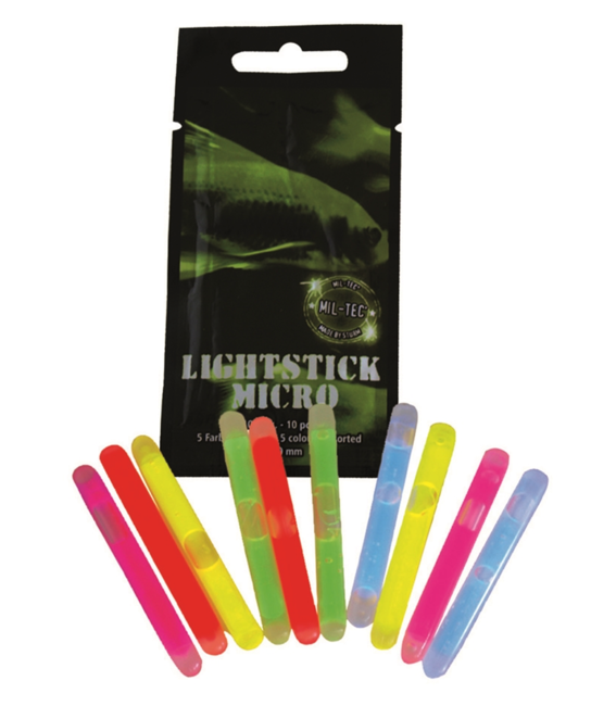 Mil-Tec bețe chimice luminoase micro, 5 culori, 10 buc