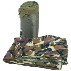 Mil-Tec pătură Poly-Fleece cu husă, 200x150 cm, Woodland