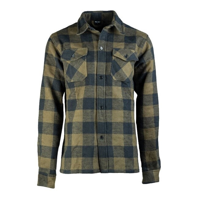 Mil-Tec cămașă din flanelă, neagră/oliv
