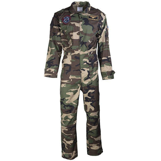 Mil-Tec Flight salopetă overall pentru copii cu embleme, Woodland