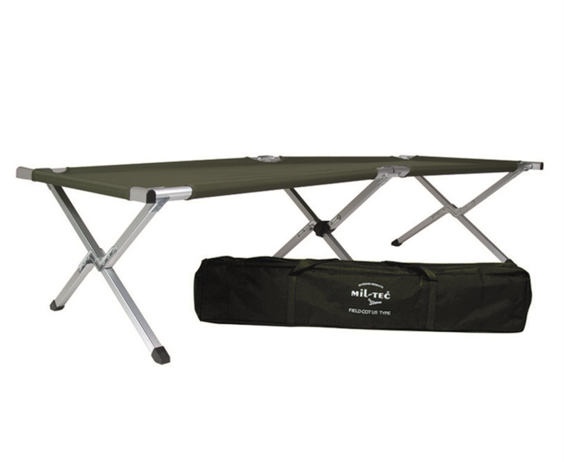 Mil-Tec șezlong de camping pliabil 42cm, oliv, 190 x 66 x 42 cm