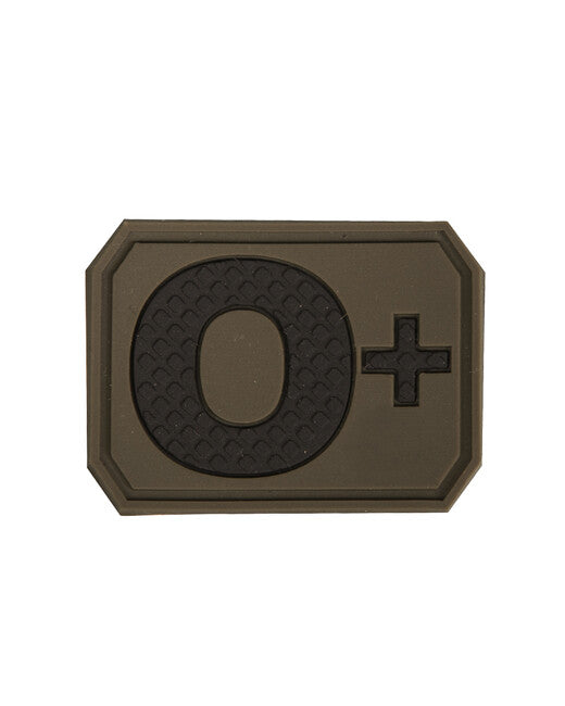 Mil-Tec emblemă 3D pe bandă velcro grup sangvin 0+, verde
