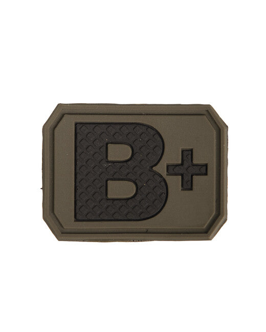 Mil-Tec emblemă 3D pe bandă velcro grup sanguin B+, verde