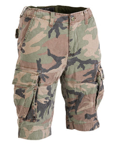 Mil-Tec VINTAGE pantaloni scurți din bumbac prespălat, woodland