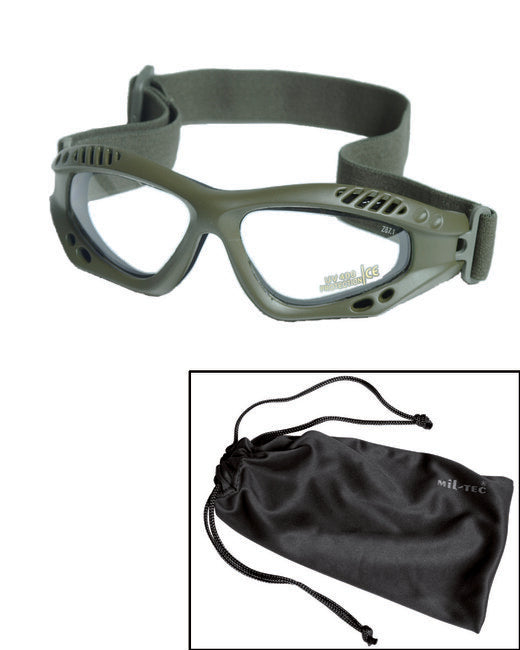 Mil-Tec COMMANDO AIR ochelari, oliv transparent