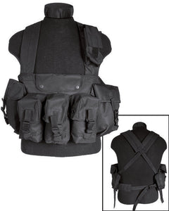 Mil-Tec vestă tactică cu 6 buzunare, neagră
