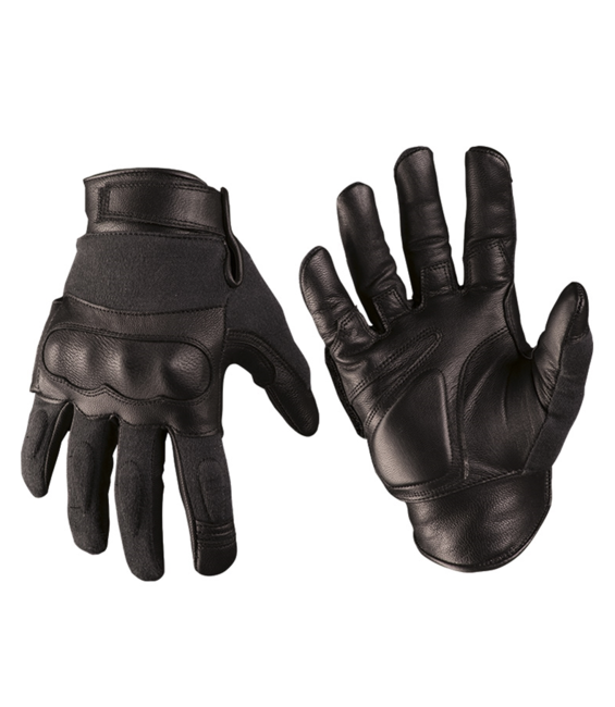 Mil-Tec mănuși tactice piele/kevlar, negre