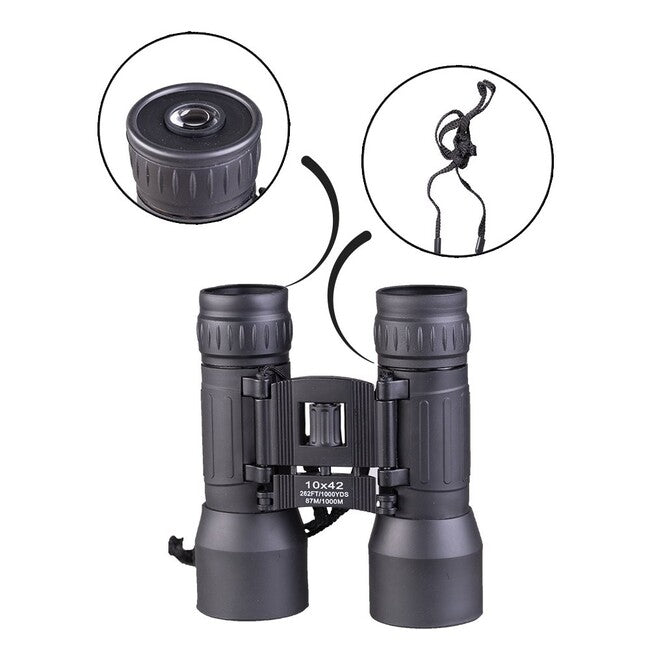 Mil-Tec binoclu pliabil 10x42, negru