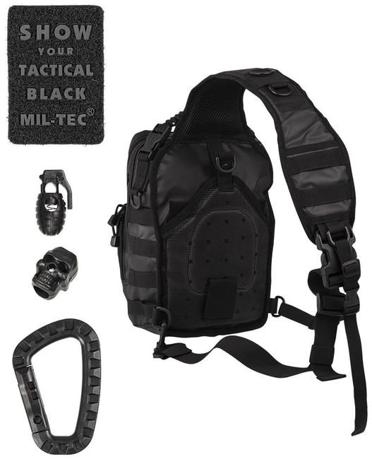 Mil-Tec Tactical rucsac cu o singură chingă, negru, 10L