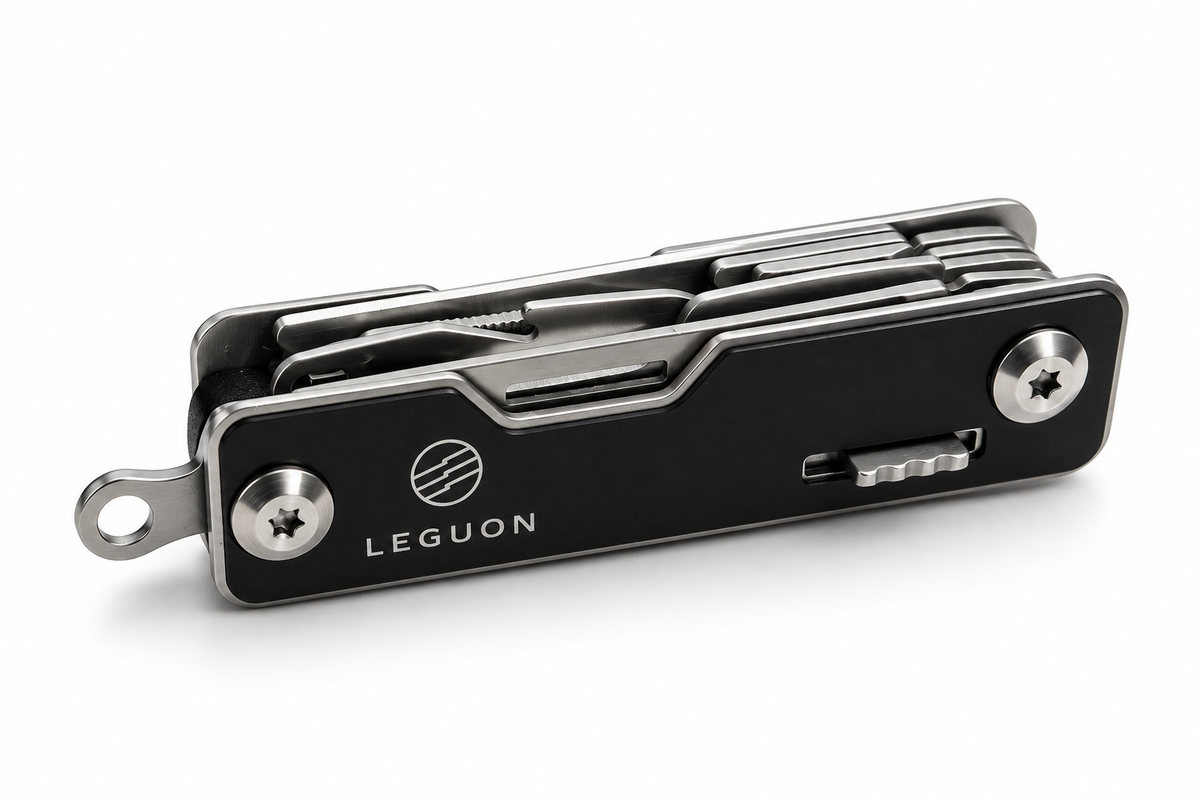 Leguon Brevis mini multitool 9v1, čierny