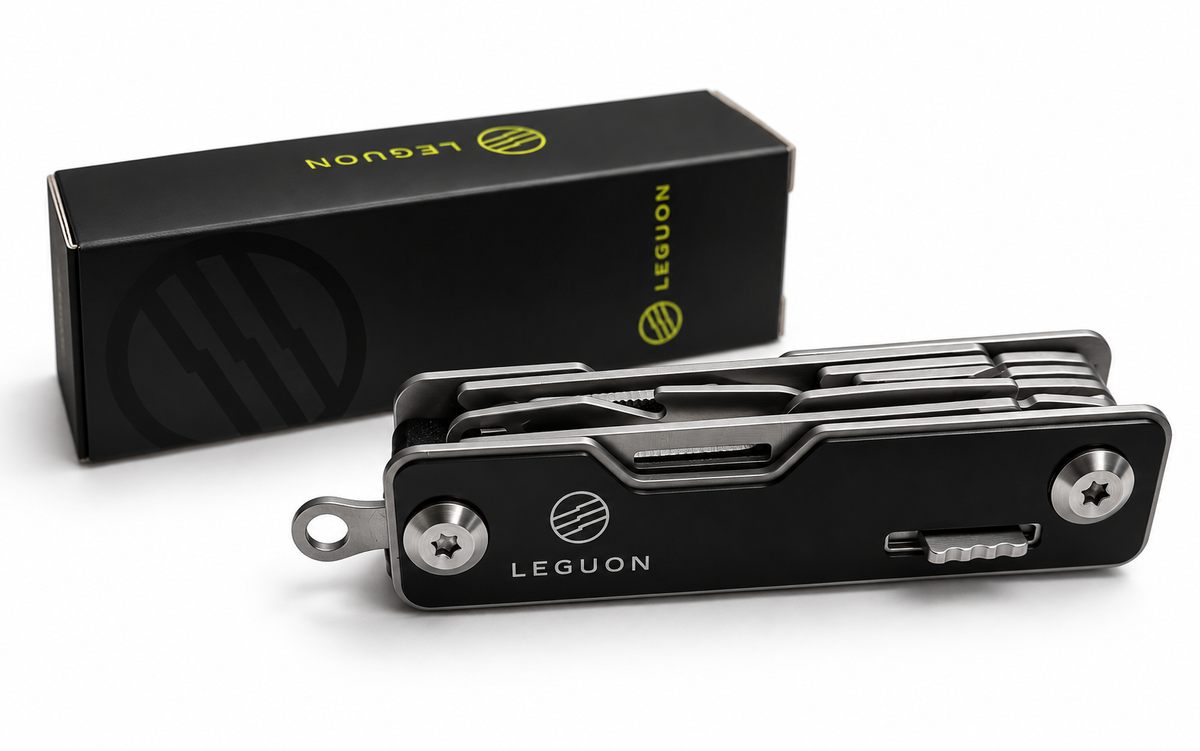 Leguon Brevis mini multitool 9v1, čierny