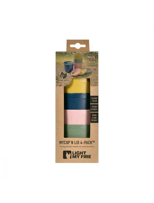 LIGHT MY FIRE MyCup'n Lid short pahar, 4buc maro-alb