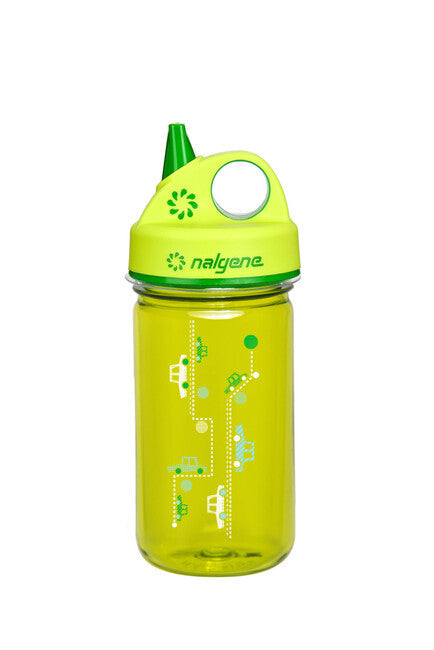 Nalgene Grip-n-Gulp Kidsbottle sticlă 0,35 l, verde Mașini