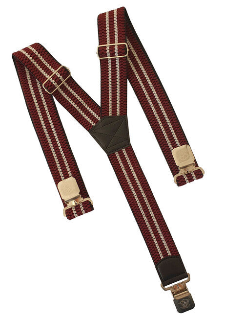 TopGal Natur Stripes clip bretele pentru pantaloni, bordo