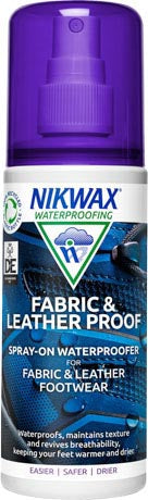 Nikwax Fabric & Leather Proof Spray preparat de impregnare cu burete în spray pentru încălțăminte din piele și combinată, 125ml