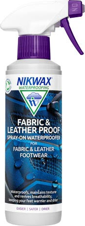 Nikwax Fabric & Leather Proof Spray preparat de impregnare cu burete în spray pentru încălțăminte din piele și combinată, 300ml
