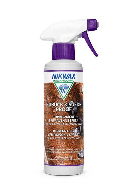 Nikwax Nubuck & Suede Proof Spray preparat de impregnare în spray pentru nubuc și semiș, 300ml