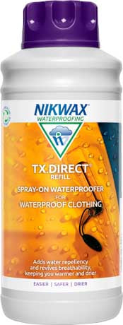 Nikwax TX.Direct Spray-On spray de impregnare pentru îmbrăcăminte nepermabilă, 1l