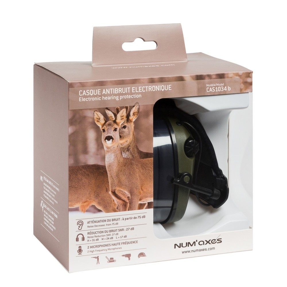 Numaxes CAS1034 electronic chrániče sluchu, khaki