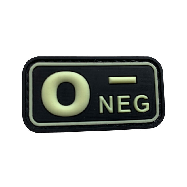 WARAGOD emblemă PVC O NEG Glow in the Dark Patch