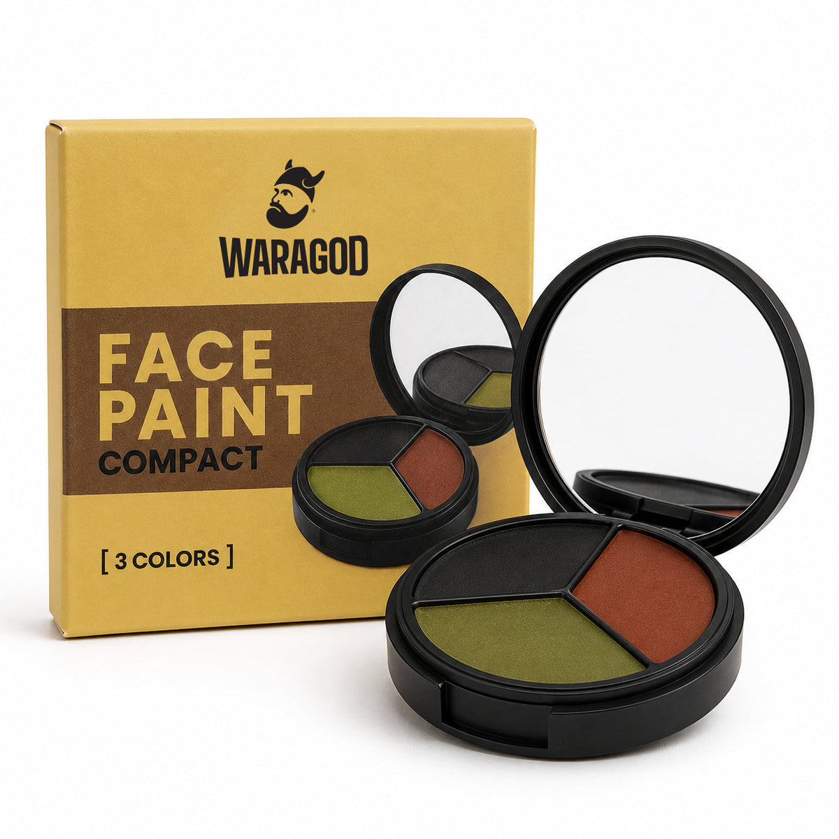 WARAGOD vopsea de camuflaj rotundă pentru față, 3 culori