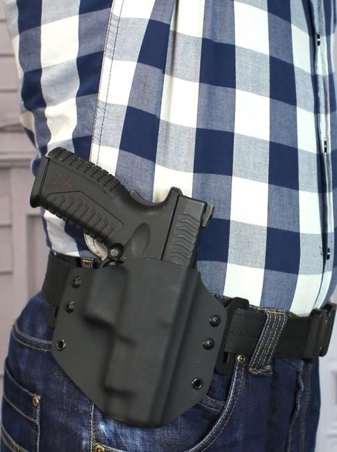 Falco kydex toc pentru curea pancake compatibil cu pistolul Glock 17, negru dreapta