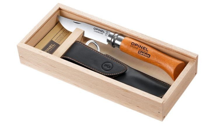 OPINEL N08 cuțit carbon, 19 cm, cu husă