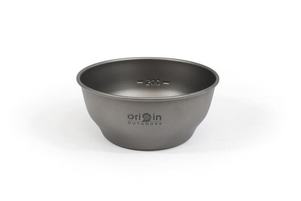 Origin Outdoors Bowl bol de călătorie din titan cu indicator de volum, 400 ml