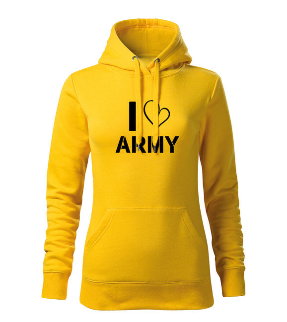 DRAGOWA hanorac cu glugă pentru femei i love army 320 g/m², galben