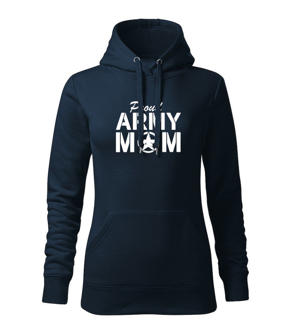 DRAGOWA hanorac cu glugă pentru femei proud army mom 320 g/m², bleumarin