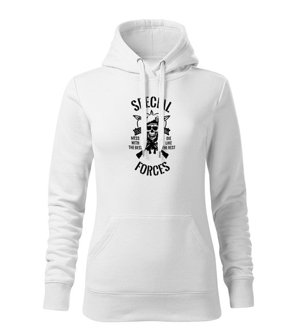 DRAGOWA hanorac cu glugă pentru femei special forces 320 g/m², alb