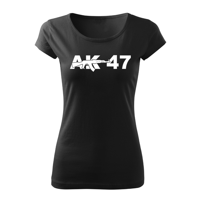 DRAGOWA AK-47 tricou scurt pentru femei 150 g/m², negru