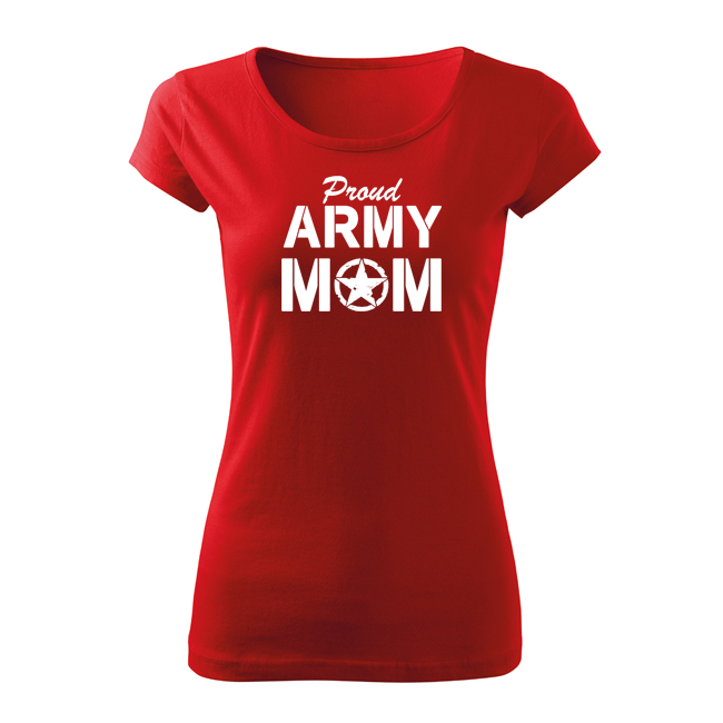 DRAGOWA tricou scurt army mom pentru femei 150 g/m², roșu