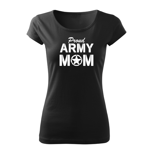 DRAGOWA tricou scurt army mom pentru femei 150 g/m², negru