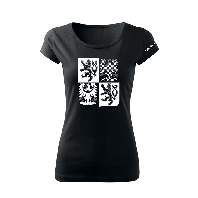 DRAGOWA tricou pentru femei ceh mare scurt 150 g/m², negru