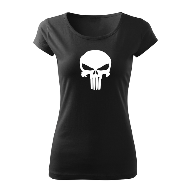 DRAGOWA tricou scurt pentru femei Punisher 150 g/m², negru