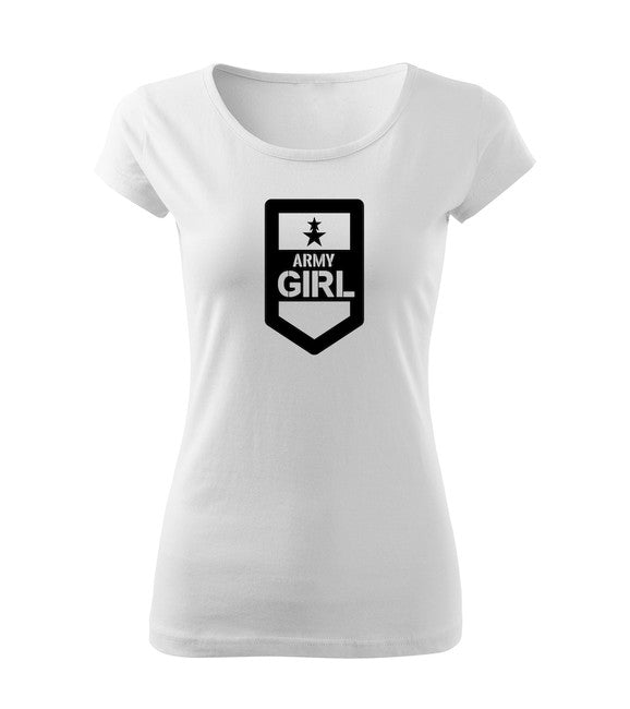 DRAGOWA tricou pentru femei army girl 150 g/m², alb
