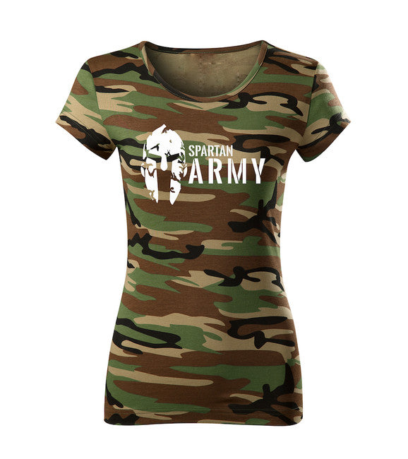 DRAGOWA tricou de damă Spartan army 150 g/m², camuflaj