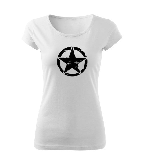 DRAGOWA tricou star pentru femei 150 g/m², alb