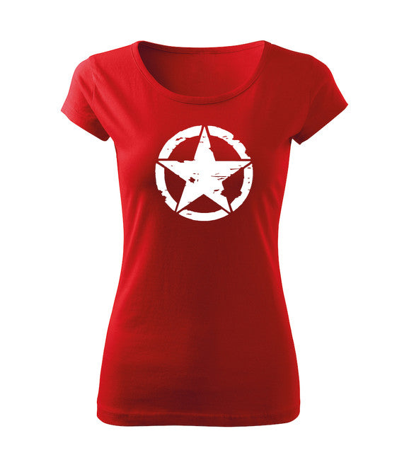 DRAGOWA tricou star pentru femei 150 g/m², roșu