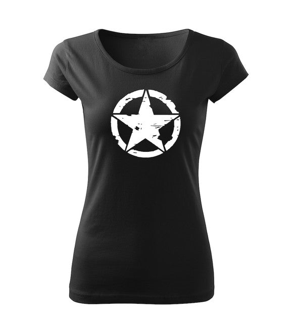 DRAGOWA tricou star pentru femei 150 g/m², negru