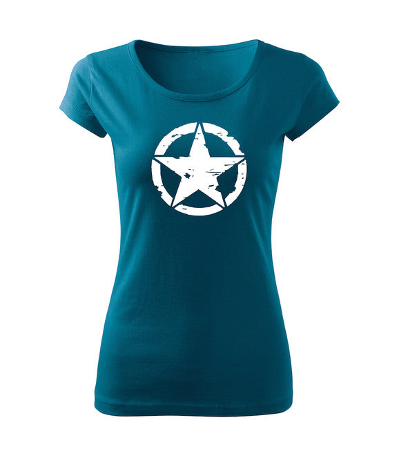 DRAGOWA tricou star pentru femei 150 g/m², Petrol blue