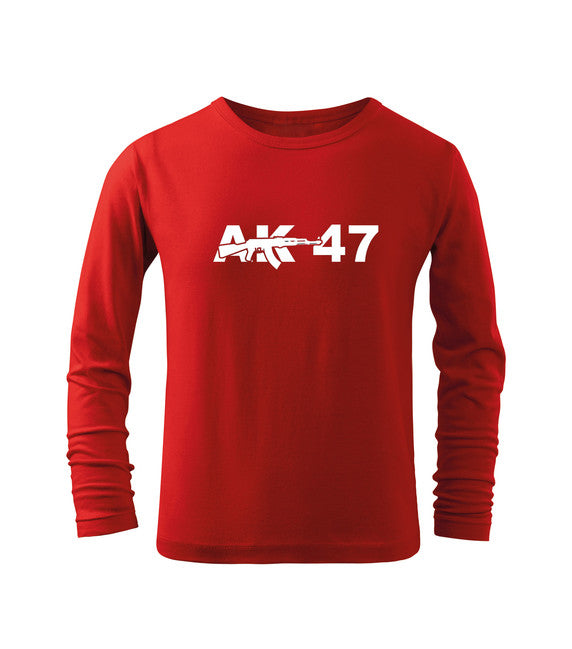 DRAGOWA AK-47 tricou lung pentru copii, roșu